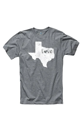 Texas Grey Screen Print Short Sleeve T Shirt