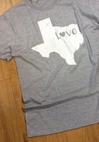 Texas Grey Screen Print Short Sleeve T Shirt
