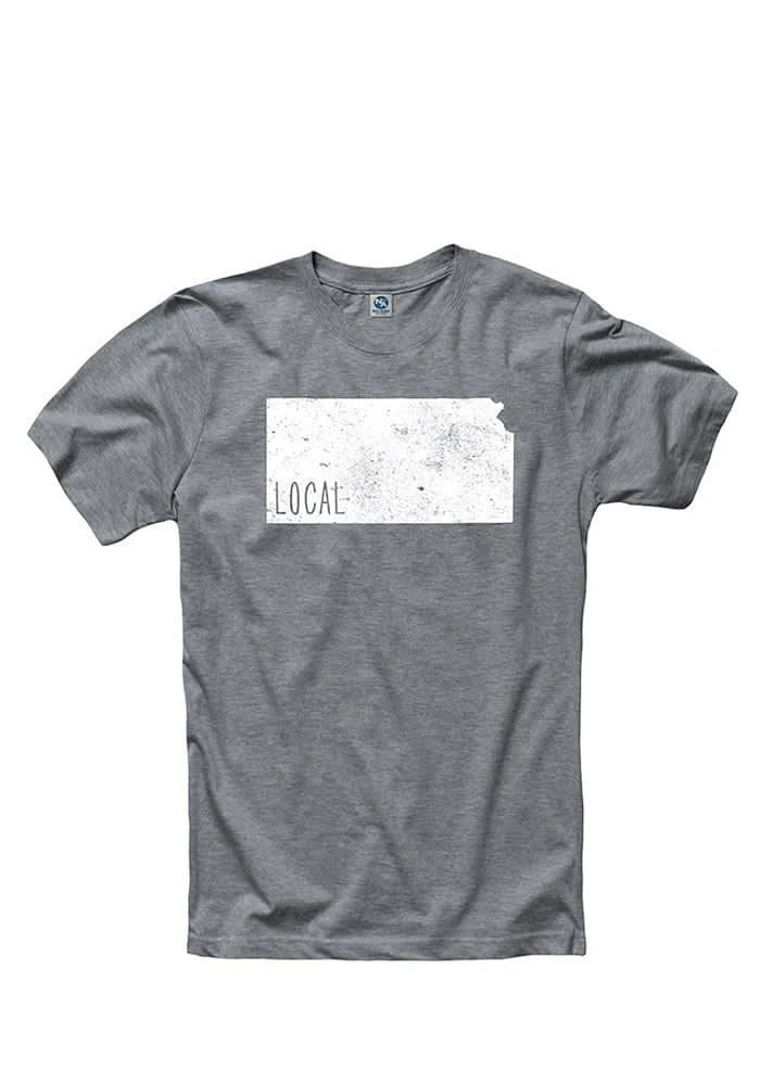 Kansas Grey Screen Print Short Sleeve Fashion T Shirt