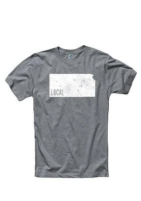 Kansas Grey Screen Print Short Sleeve Fashion T Shirt