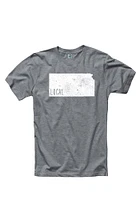 Kansas Grey Screen Print Short Sleeve Fashion T Shirt