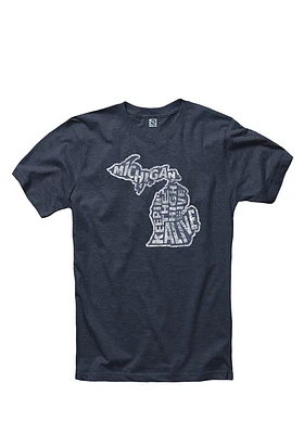 Rally Michigan Navy Blue Keep the High Five Alive Short Sleeve Fashion T Shirt