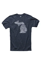 Rally Michigan Navy Blue Keep the High Five Alive Short Sleeve Fashion T Shirt