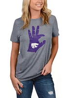 K-State Wildcats Grey Hand Sign Short Sleeve T Shirt