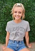 Kansas City Grey Arch Establish Date Logo Tee Short Sleeve Fashion T Shirt
