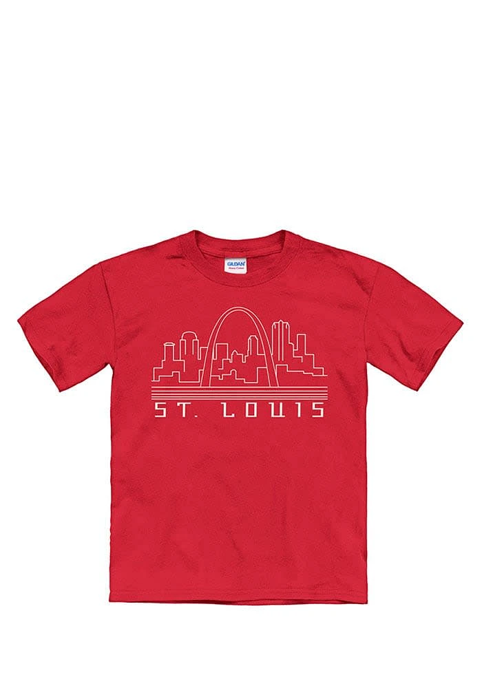 St Louis Youth Red Skyline Short Sleeve T-Shirt