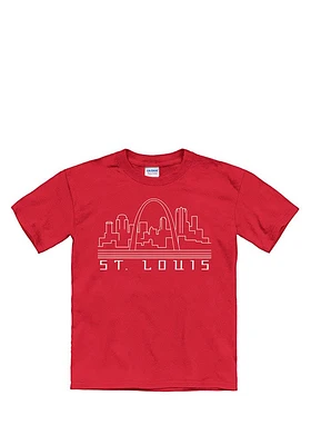 St Louis Youth Red Skyline Short Sleeve T-Shirt