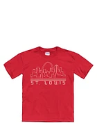 St Louis Youth Red Skyline Short Sleeve T-Shirt