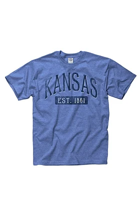 Kansas Blue Establish Date Arch Short Sleeve Fashion T Shirt