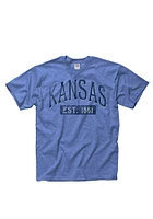 Kansas Blue Establish Date Arch Short Sleeve Fashion T Shirt