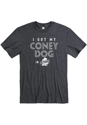 Rally Detroit Dark Grey Coney Dog Short Sleeve Fashion T Shirt