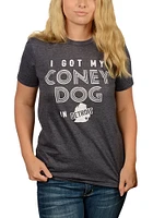 Rally Detroit Dark Grey Coney Dog Short Sleeve Fashion T Shirt