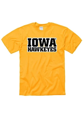Iowa Hawkeyes Gold Rally Loud Short Sleeve T Shirt