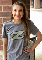 Akron Zips Grey Fade Out Short Sleeve T Shirt
