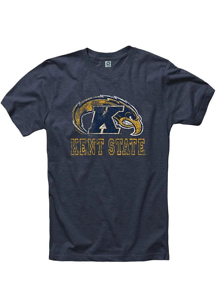 Kent State Golden Flashes Navy Blue Hollow Short Sleeve T Shirt