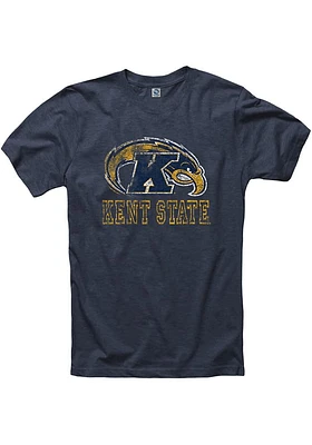 Kent State Golden Flashes Navy Blue Hollow Short Sleeve T Shirt