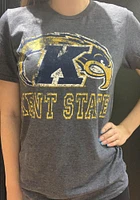 Kent State Golden Flashes Navy Blue Hollow Short Sleeve T Shirt
