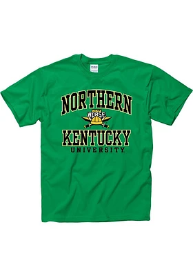 Northern Kentucky Norse Green Arch Mascot Short Sleeve T Shirt