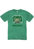 Ohio Bobcats Green Distressed Big Logo Short Sleeve Fashion T Shirt