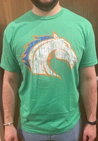UTA Mavericks Green Arch Mascot Short Sleeve T Shirt