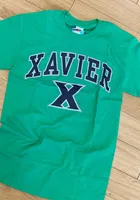 Xavier Musketeers Green Distressed Big Logo Short Sleeve T Shirt