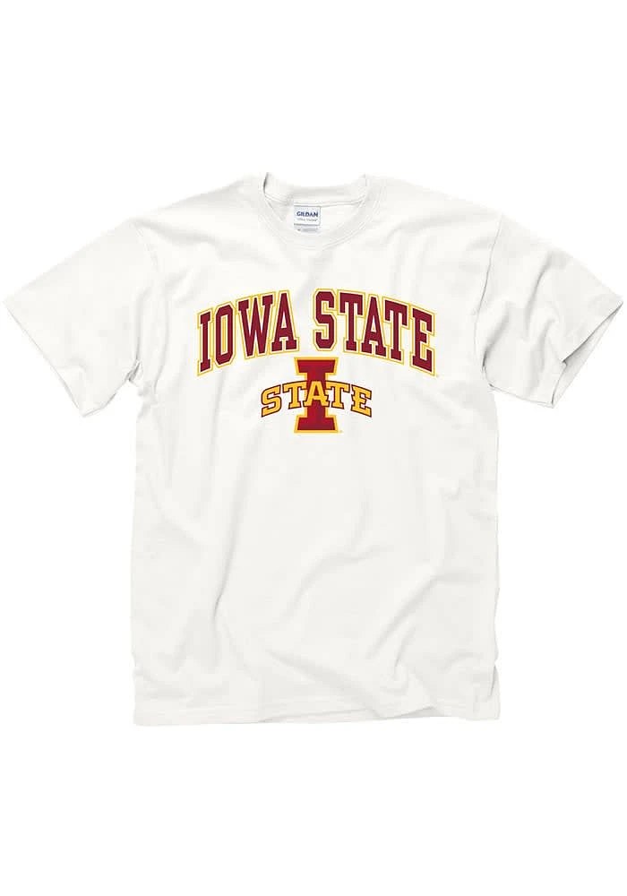 Iowa State Cyclones White Arch Mascot Short Sleeve T Shirt