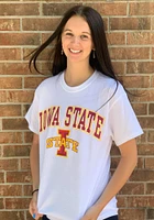 Iowa State Cyclones White Arch Mascot Short Sleeve T Shirt