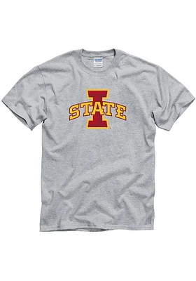 Iowa State Cyclones Grey Big Logo Short Sleeve T Shirt