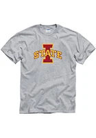 Iowa State Cyclones Grey Big Logo Short Sleeve T Shirt