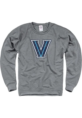 Villanova Wildcats Mens Grey French Terry Long Sleeve Crew Sweatshirt