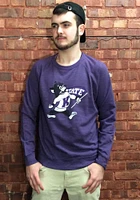 K-State Wildcats Mens Purple French Terry Long Sleeve Crew Sweatshirt