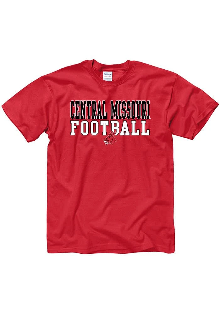 Central Missouri Mules Red Equipped Football Short Sleeve T Shirt