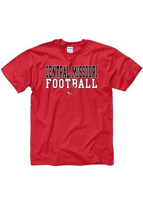 Central Missouri Mules Red Equipped Football Short Sleeve T Shirt