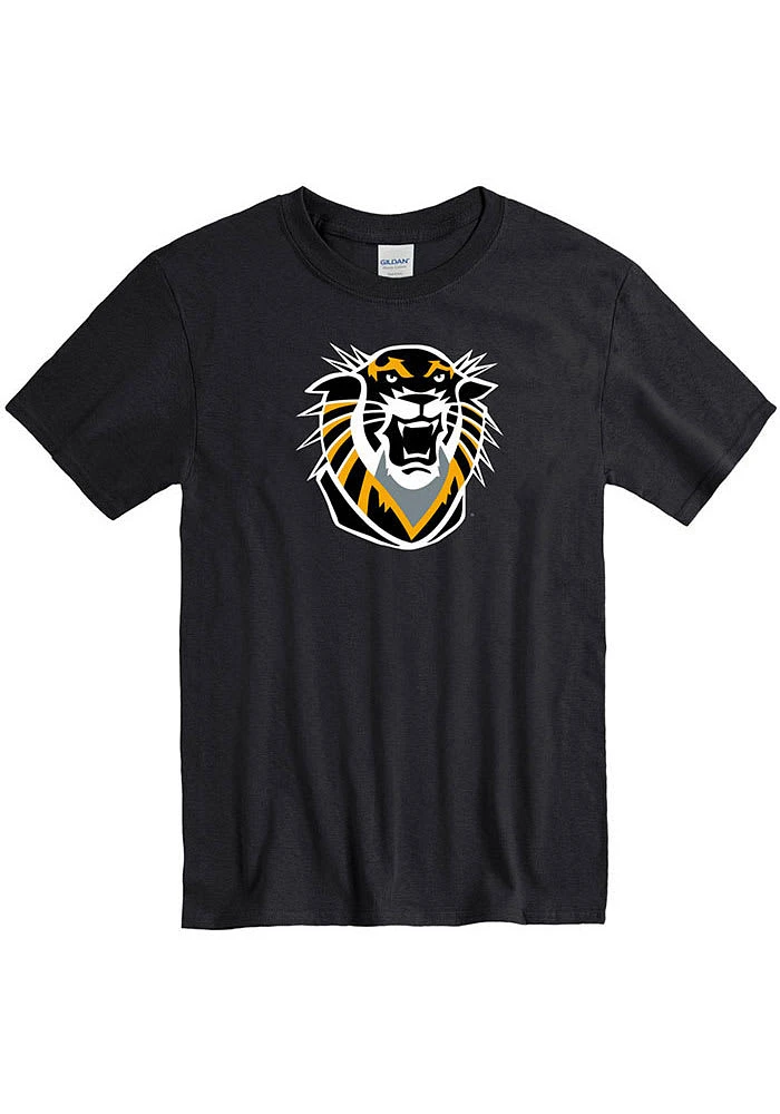 Fort Hays State Tigers Black Contrasting Primary Logo Short Sleeve T Shirt