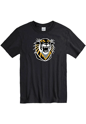 Fort Hays State Tigers Black Contrasting Primary Logo Short Sleeve T Shirt