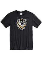 Fort Hays State Tigers Black Contrasting Primary Logo Short Sleeve T Shirt