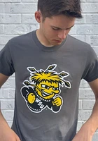 Wichita State Shockers Charcoal Primary Logo Short Sleeve T Shirt