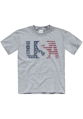 Americana Youth Grey USA Short Sleeve T-Shirt