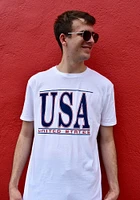 Americana White USA Short Sleeve T Shirt