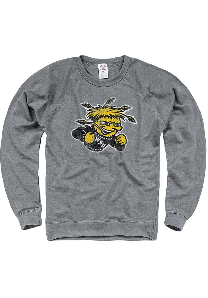 Wichita State Shockers Mens Grey Logo French Terry Long Sleeve Crew Sweatshirt