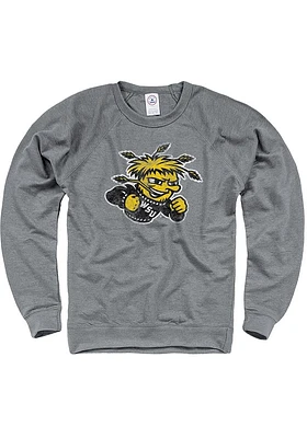 Wichita State Shockers Mens Grey Logo French Terry Long Sleeve Crew Sweatshirt