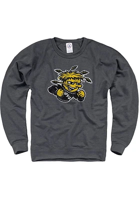 Wichita State Shockers Mens Graphite French Terry Long Sleeve Crew Sweatshirt