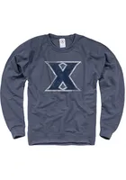 Xavier Musketeers Mens Navy Blue French Terry Long Sleeve Crew Sweatshirt