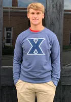 Xavier Musketeers Mens Navy Blue French Terry Long Sleeve Crew Sweatshirt