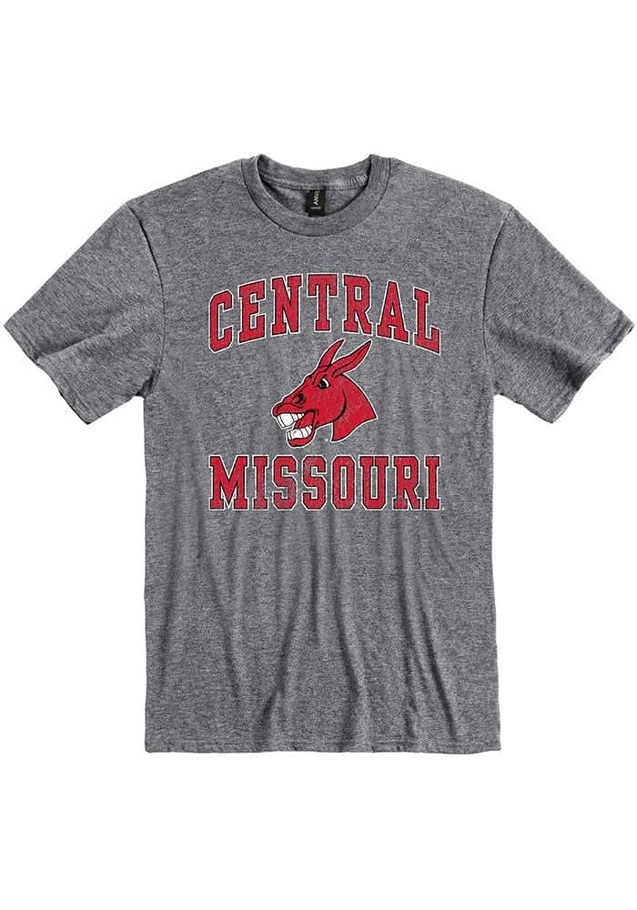 Central Missouri Mules Grey Arch Short Sleeve T Shirt