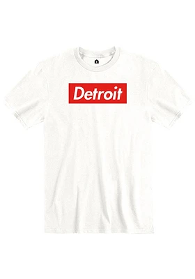 Rally Detroit White Boxy Short Sleeve T Shirt