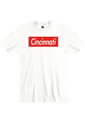 Cincinnati White Box Logo Short Sleeve T Shirt