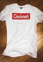 Cincinnati White Box Logo Short Sleeve T Shirt