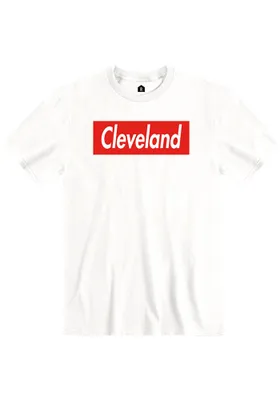 Cleveland White Box Logo Short Sleeve T Shirt