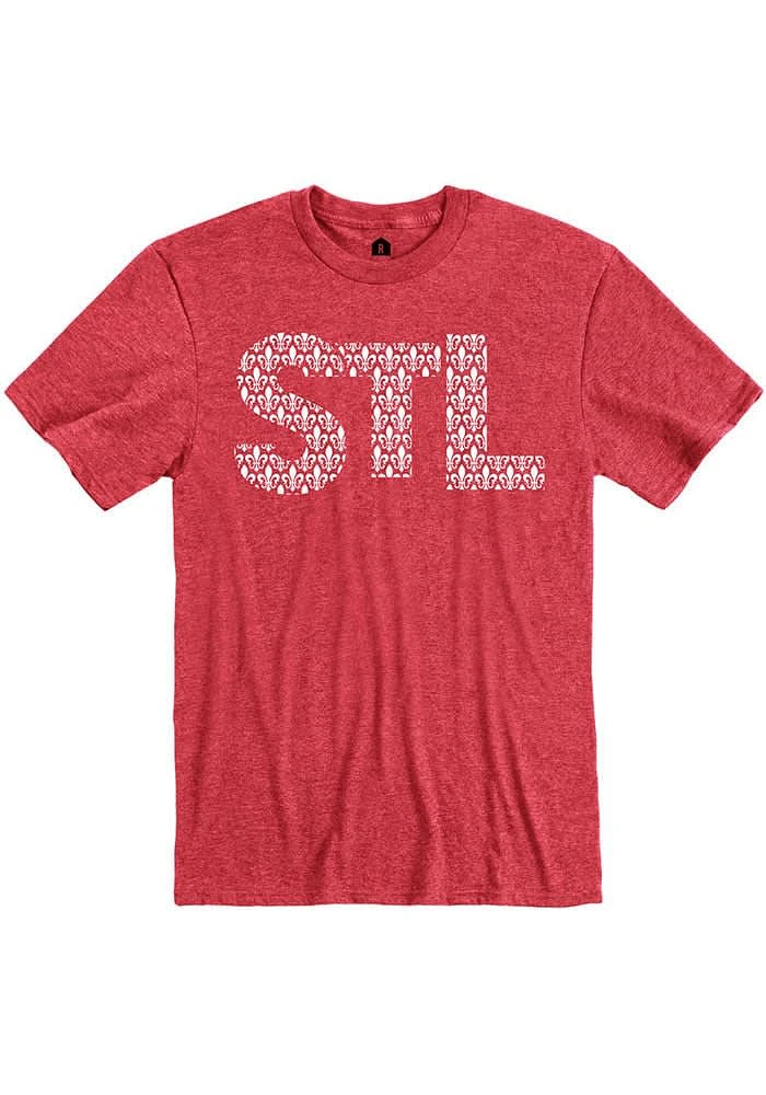 St Louis Red Fleur De Lis Short Sleeve Fashion T Shirt